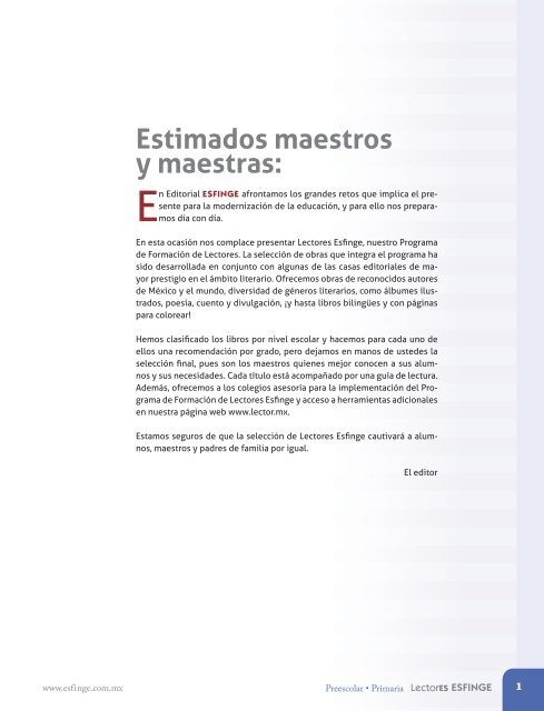 CatÃ¡logo 2012-2013 - Lectores Esfinge