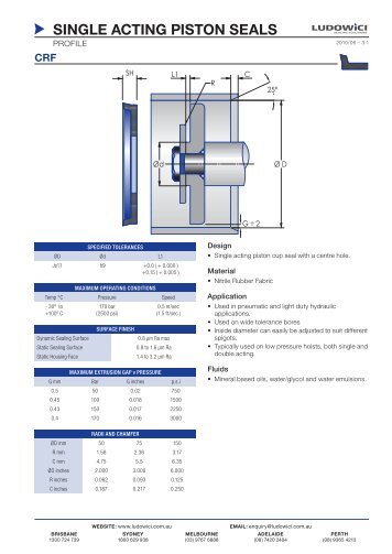 SINGLE ACTING PISTON SEALS - Industrial and Bearing Supplies