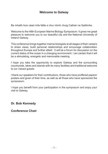 Welcome to Galway Dr. Bob Kennedy Conference ... - Conference.ie