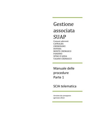 Manuale delle procedure - Parte 1 - Comune di Vaiano Cremasco