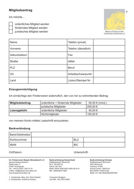 Mitglied - Basale Stimulation eV