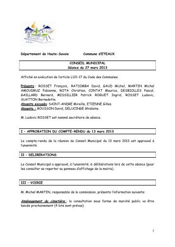 DÃ©partement de Haute-Savoie Commune d ... - Mairie d'Eteaux