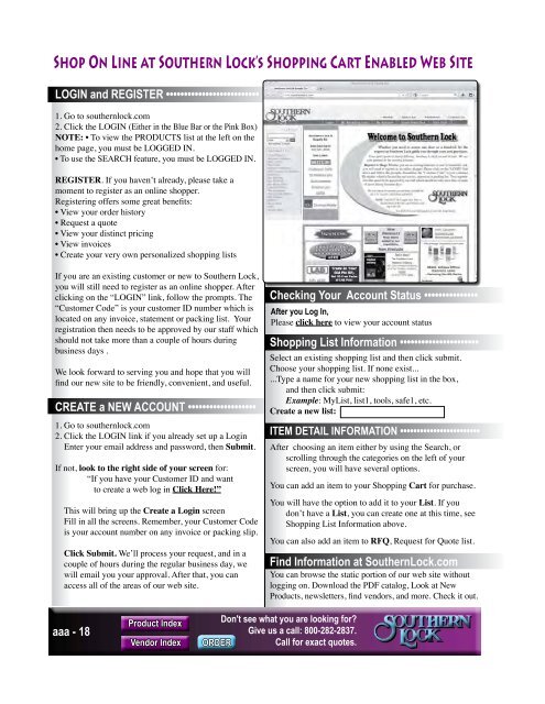 Product Index - Southern Lock & Supply Co.