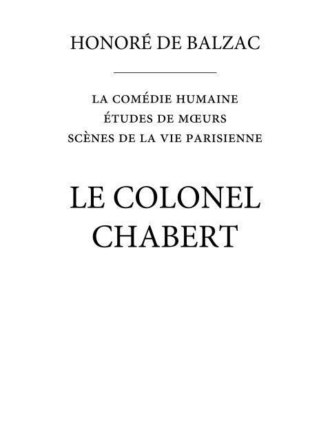 Le colonel Chabert