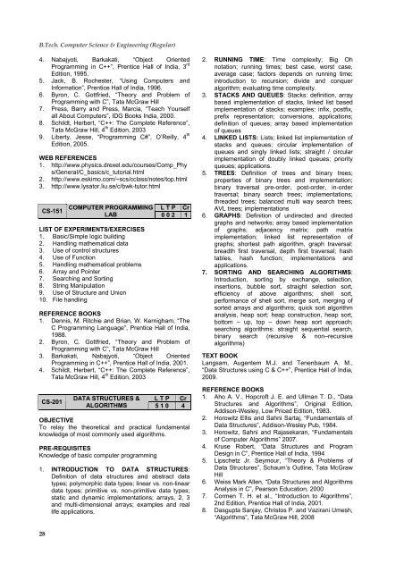 B.Tech. Degree Programme Computer Science & Engineering