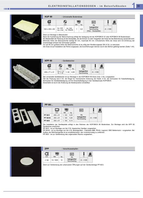 DOSEN UND ZUBEHÖR FÜR ELEKTROINSTALLATION