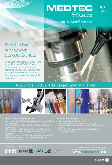 TÃ©lÃ©chargez la brochure des confÃ©rences - MEDTEC France