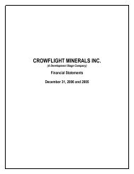 CROWFLIGHT MINERALS INC. - CaNickel Mining Limited