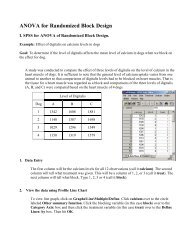 ANOVA for Randomized Block Design