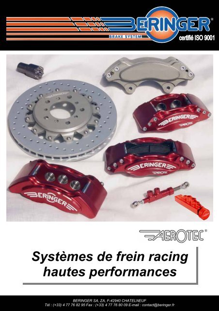 Systèmes de frein racing hautes performances - Beringer.fr