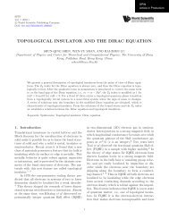 topological insulator and the dirac equation - The University of Hong ...