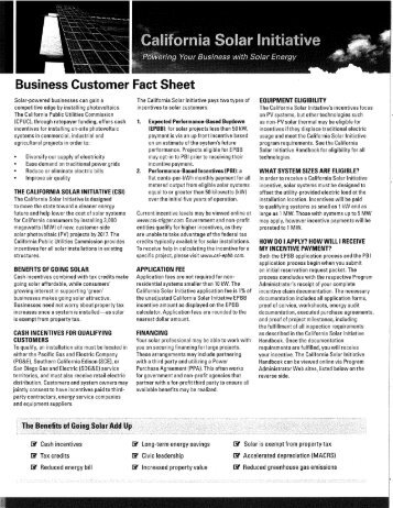 CSI - Business Customer Fact Sheet