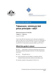 RG 163 Takeovers - minimum bid price principle - Australian ...