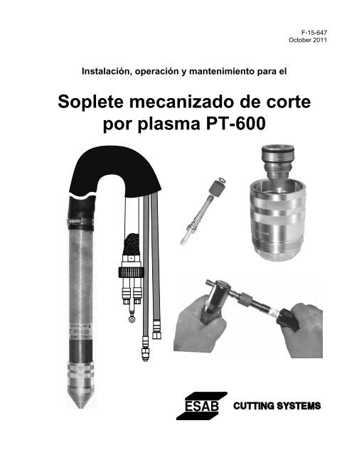 Soplete mecanizado de corte por plasma PT-600