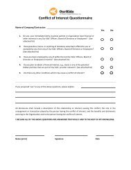 Conflict of Interest Questionnaire - Our Kids