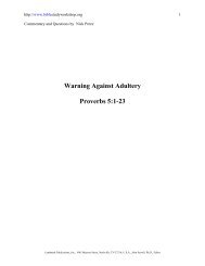 Warning Against Adultery Proverbs 5:1-23 - Bible Study Workshop