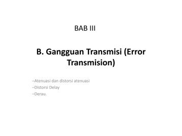 Gangguan Transmisi (Error Transmision)