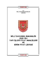 millÃ® savunma bakanlÄ±ÄÄ± 2009 yÄ±lÄ± yapÄ± iÅleri fiyat analizleri ve birim ...