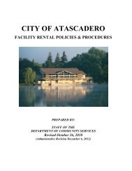 Facility Policies & Procedures Manual - City of Atascadero
