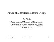Nature of Mechanical Machine Design - Mechanical Engineering ...