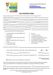 2013 BOOKING FORM - Food South Australia