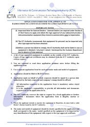 APPLICATION FORM FOR TYPE APPROVAL OF ... - ICTA