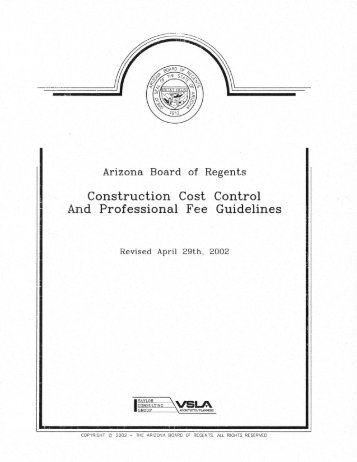 Construction Cost Control & Professional Fee - Arizona State ...