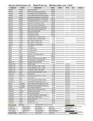Documents/Price List June 1 2012 Retail.pdf - Nancy's Knit Knacks