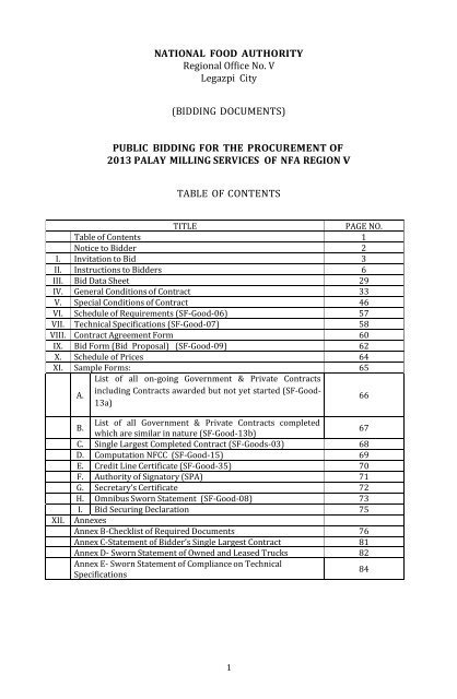 BIDDING DOCUMENTS) PUBLIC BIDDING FOR THE ...