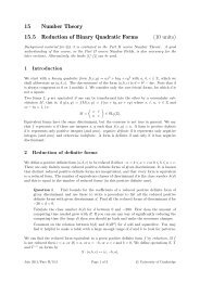 15 Number Theory 15.5 Reduction of Binary Quadratic Forms (10 ...