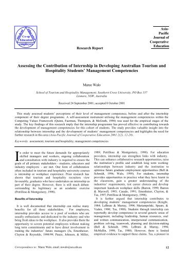 Assessing the Contribution of Internship in Developing Australian ...