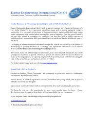 Dastur Engineering International GmbH - Economia