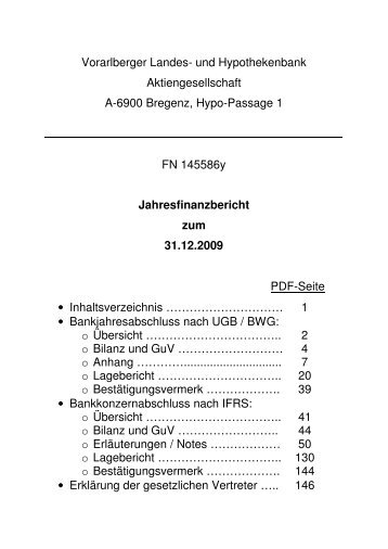 Vorarlberger Landes- und Hypothekenbank Aktiengesellschaft A ...