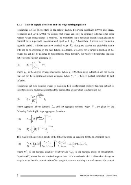 An estimated dynamic stochastic general equilibrium model of the ...