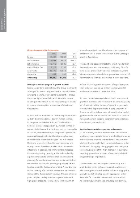 Annual Report 2010 Holcim Ltd