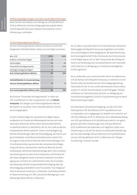 Geschäftsbericht 2010 Holcim Ltd