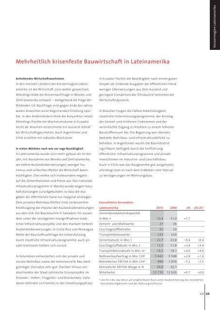 Geschäftsbericht 2010 Holcim Ltd