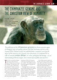 The Chimpanzee Genome and the Christian View of Humanity - CASE