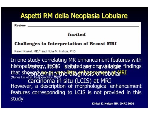 RM della mammella e Neoplasie in situ - Aicod