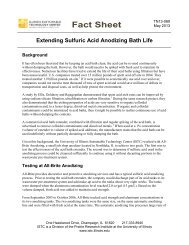Extending Sulfuric Acid Anodizing Bath Life - Illinois Sustainable ...