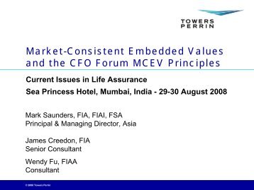 Market-Consistent Embedded Values - Actuarial Society of India