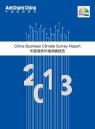 2013 Business Climate Survey - AmCham China