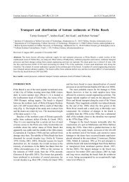 Transport and distribution of bottom sediments at Pirita Beach