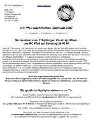 RC Pfeil Nachrichten Juni/Juli 2007 - RC Pfeil Augsburg