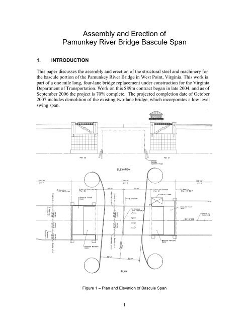 assembly and erection of pamunkey river bridge bascules