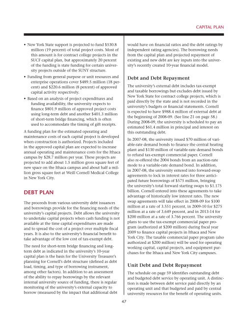 Financial Plan - Cornell University Division of Budget & Planning