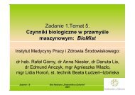 Zadanie 1.Temat 5. Czynniki biologiczne w przemyÅle maszynowym ...