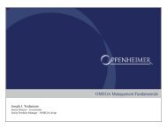 OMEGA Management Fundamentals - Oppenheimer & Co. Inc.