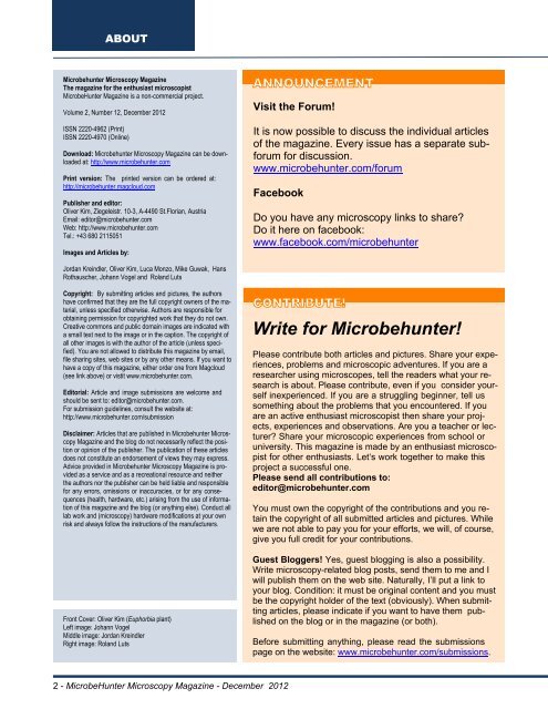 December 2012 - MicrobeHunter.com