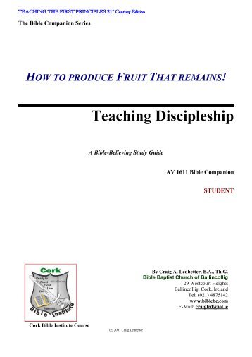 Teaching Discipleship - Bible Baptist Church